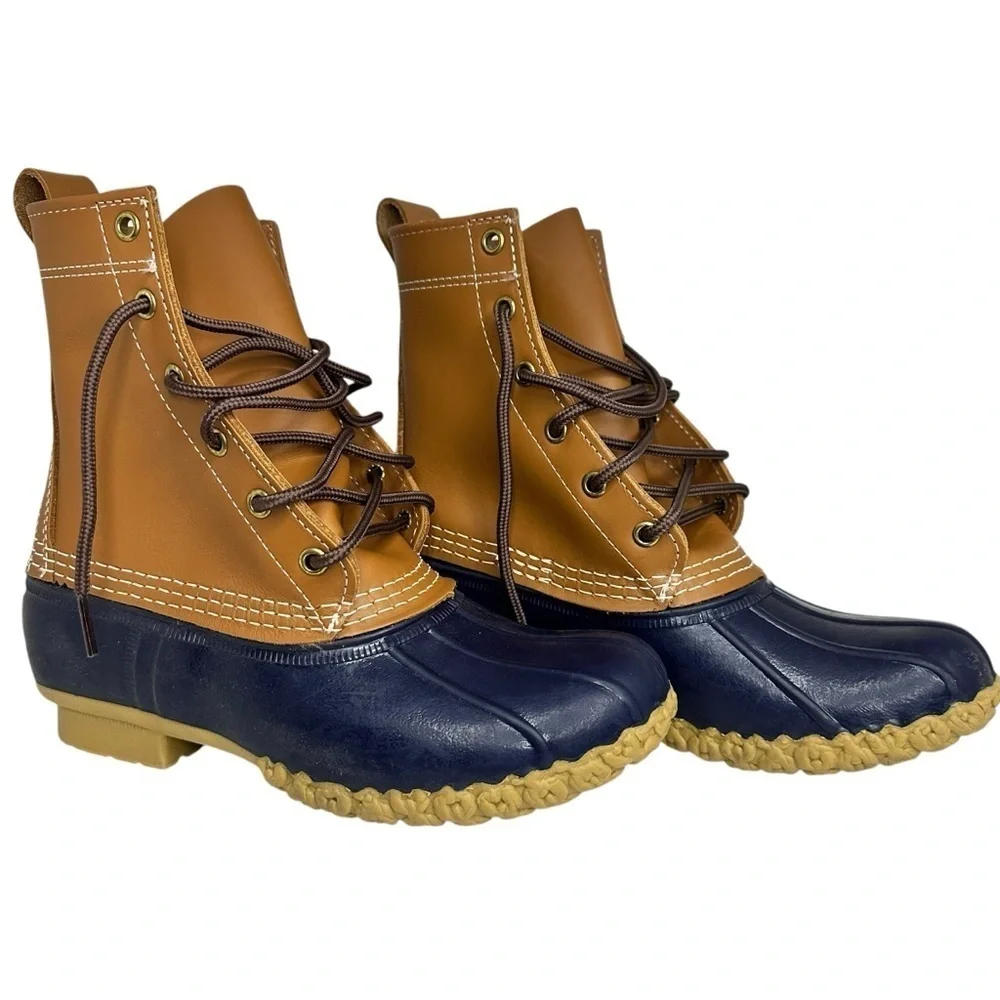 L.L. Bean Tan Navy Bean Boots Size 6 M